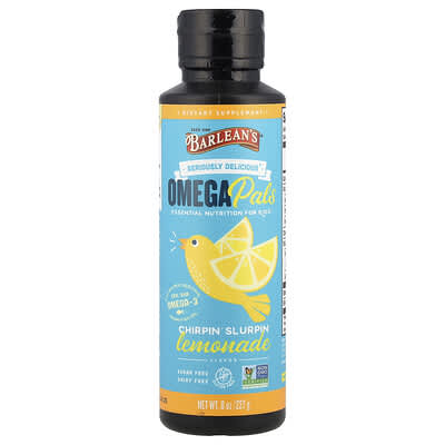 Barlean's, Seriously Delicious&reg; Omega Pals, Chirpin' Slurpin' Lemonade , 8 oz (227 g)