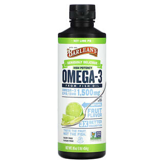 Barlean's, Seriously Delicious, Omega-3 Fish Oil,  High Potency, Key Lime Pie, 1,500 mg, 16 oz (454 g)
