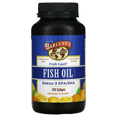 Barlean's, 新鲜捕获，鱼油补充剂，欧米茄-3 EPA/DHA，鲜橙口味，250 粒软胶囊