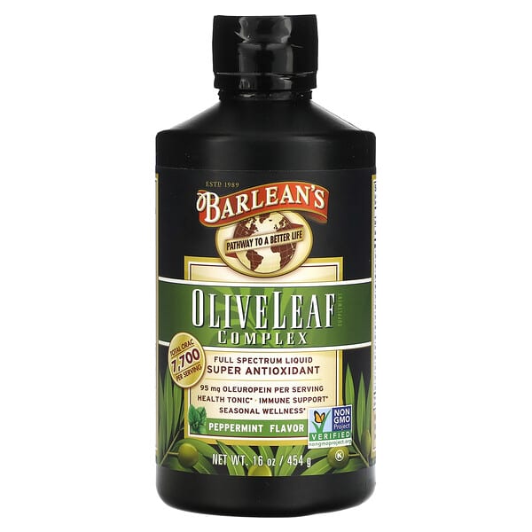 Barlean's, Olive Leaf Complex, Peppermint, 16 oz (454 g)
