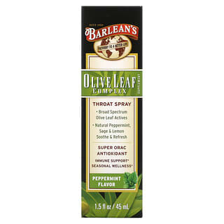 Barlean's, Olive Leaf Complex, Throat Spray, Peppermint, 1.5 fl oz (45 ml)