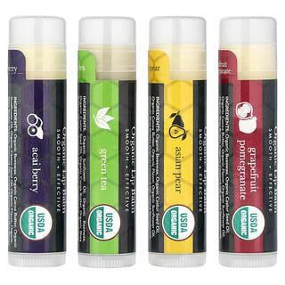 Beauty By Earth, Biologische lippenbalsem met bijenwas, superfruit multipack, 4 tubes, 4,2 gram per stuk