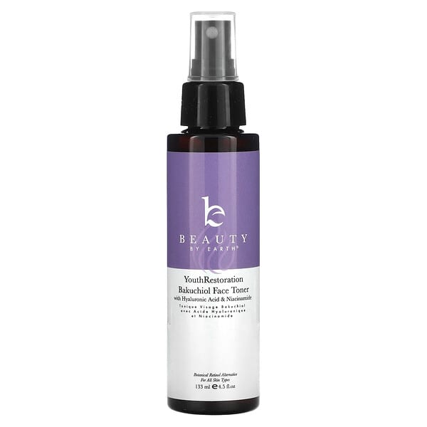 Beauty By Earth, 유스 레스토레이션 바쿠치올 페이스 토너, 133ml(4.5fl oz)