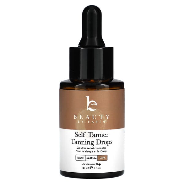 Beauty By Earth, 셀프 태너 태닝 드롭, 다크, 30ml(1fl oz)
