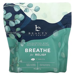 Beauty By Earth, Respirez pour le soulagement, Vaporisateurs de douche, Eucalyptus et menthe, 7 comprimés, 198 g