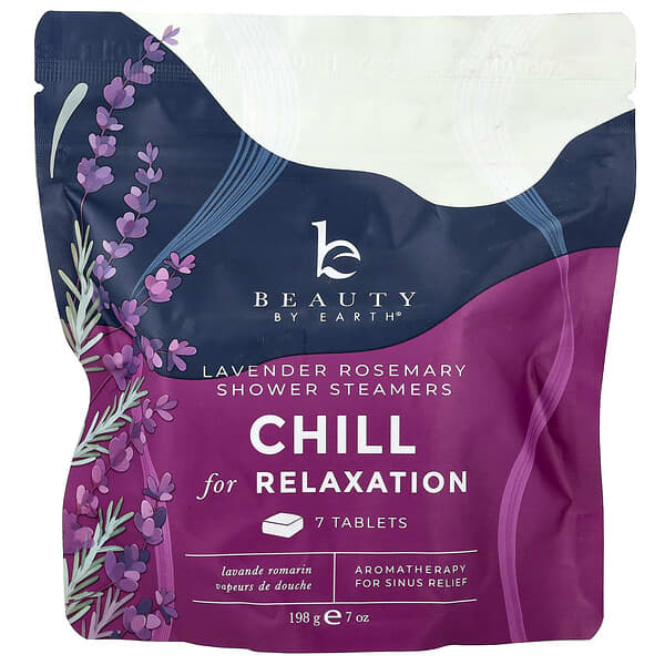 Beauty By Earth, 긴장 완화 샤워 스티머용 칠, 라벤더 로즈메리, 7정, 198g(7oz)