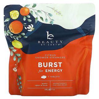 Beauty By Earth, Burst of Energy Shower Steamers,  Citrus , 7 Tablets, 7 oz (198 g)