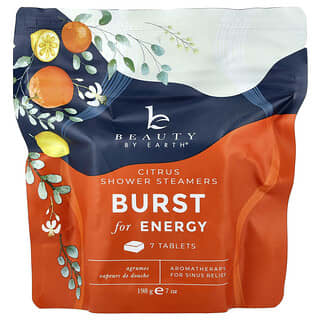 Beauty By Earth, Burst of Energy Shower Steamers, Citrus, 7 Tablets, 7 oz (198 g)