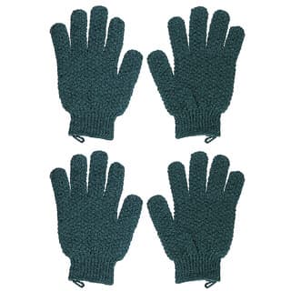 Beauty By Earth, Guantes exfoliantes, Exfoliación media, Verde, 2 pares