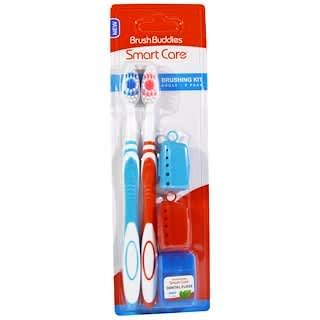 Brush Buddies, Smart Care، مجموعة تنظيف الأسنان، للبالغين، قطعتين