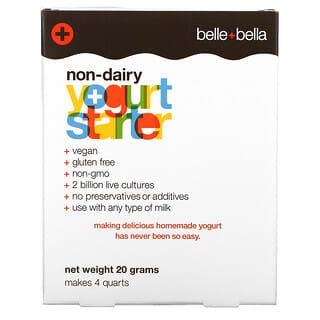 Belle+Bella, Iniciador para iogurte não-lácteo, 4 sachês, (5 g) cada