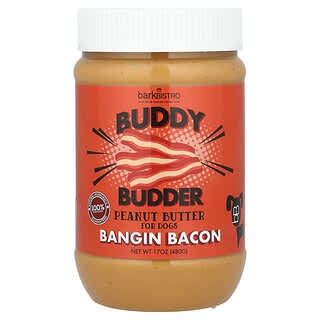 Bark Bistro, Buddy Budder，花生酱，狗狗专用，Bangin' Bacon，17 盎司（480 克）