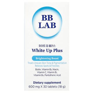 BB Lab, White Up Plus（ホワイトアッププラス）、ブライトニングブースト、600mg、タブレット30粒