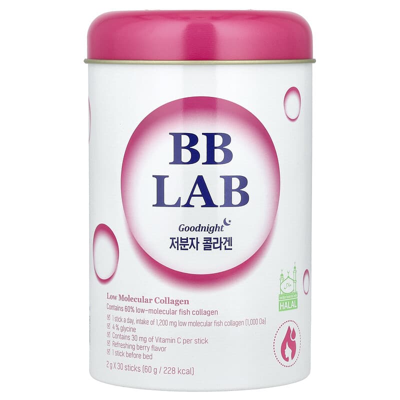 Goodnight, Low Molecular Collagen, Berry, 30 Sticks, 2 g Each
