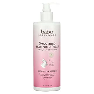 Babo Botanicals, Smoothing Shampoo & Wash, For Tangly or Unruly Hair, Softening Berry & Primrose Oil, 16 fl oz (473 ml)