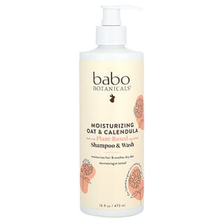 Babo Botanicals, 保湿ベビーシャンプー＆ウォッシュ（洗浄液）, オートミルク カレンデュラ（Oatmilk Calendula）, 16液量オンス（473 ml）