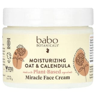 Babo Botanicals, Miracle Face Cream, Moisturizing Oat & Calendula, Gesichtscreme, feuchtigkeitsspendender Hafer und Ringelblume, 57 g (2 oz.)