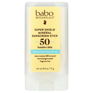 Babo Botanicals, Super Shield Sport Stick, FPS 50, Sans parfum, 17 g