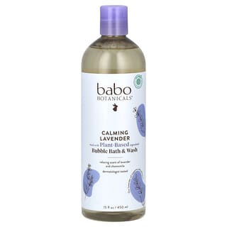 Babo Botanicals, Nettoyant 3 en 1, shampooing, bain moussant et gel douche, lavande et reine-des-prés, 15 fl. oz (450 ml)