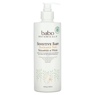 Babo Botanicals, 嬰兒敏感皮膚，洗髮露和沐浴露，無香料，16液量盎司（473毫升）