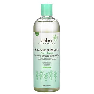 Babo Botanicals, Plant Based 3-In-1 Shampoo, Bubble Bath & Wash, Eucalyptus Remedy, 15 fl oz (450 ml)