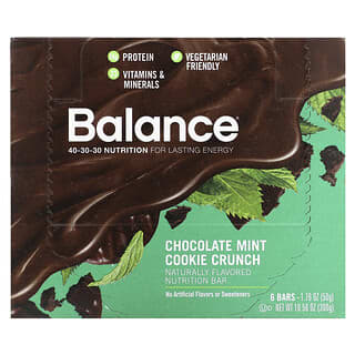 Balance Bar, Barrita Nutrition, Galletas crujientes de chocolate y menta, 6 barras, 50 g (1,76 oz) cada una