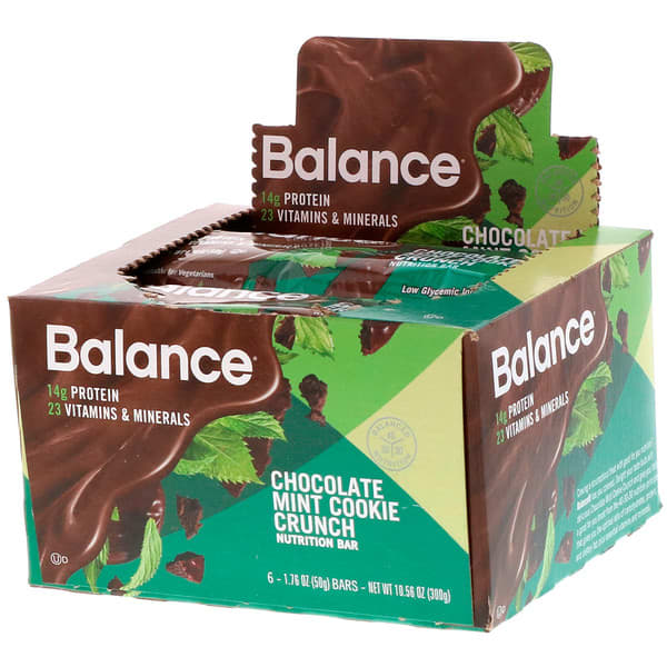 Balance Bar, 栄養バー、チョコレートミントクッキークランチ、6本、各1.76オンス (50 g)