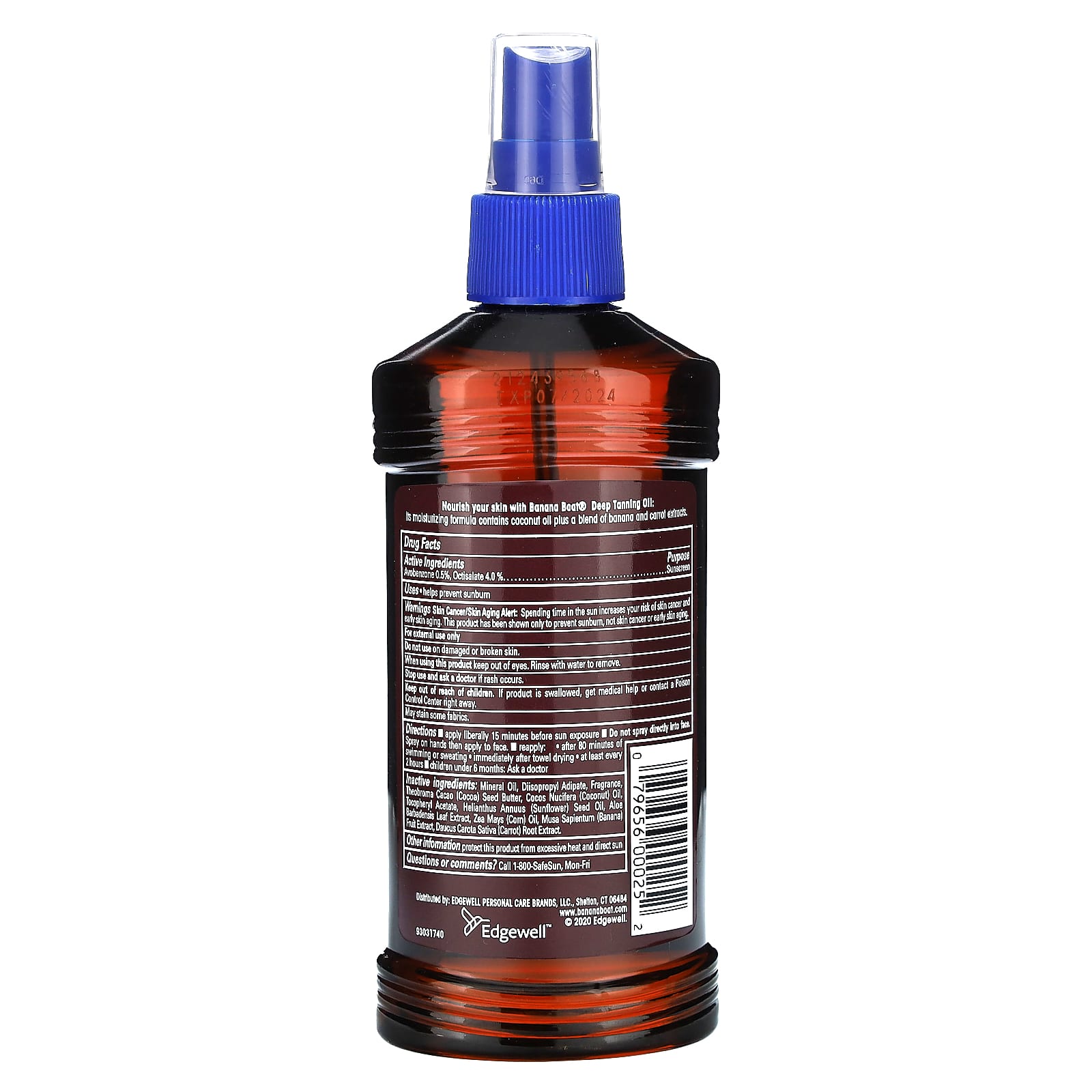 Banana Boat, Deep Tanning Spray Oil with Coconut Oil, SPF 4, 8 fl oz