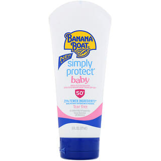 Banana Boat, Simply Protect, Loción de protección solar para bebés, FPS 50, 177 ml (6 oz. líq.)