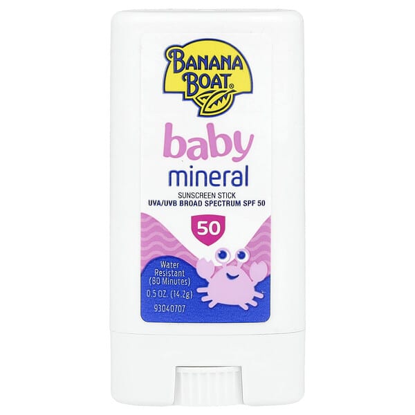 Banana Boat, 유아용 미네랄 자외선 차단제 스틱, SPF50, 14.2g(0.5oz)