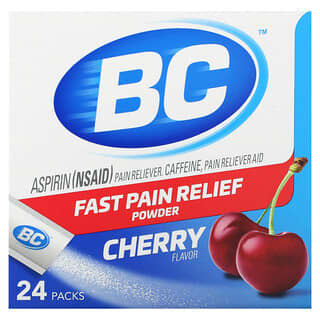 BC, Polvo para aliviar el dolor de forma rápida, Cereza, 24 paquetes
