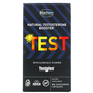 Biochem, TEST, Booster naturel de testostérone, 60 capsules végétariennes