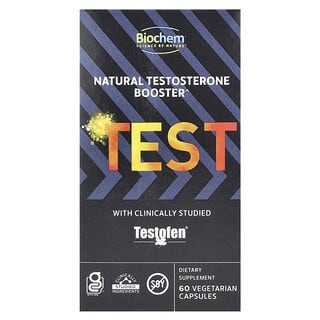 Biochem, TEST, Booster naturel de testostérone, 60 capsules végétariennes