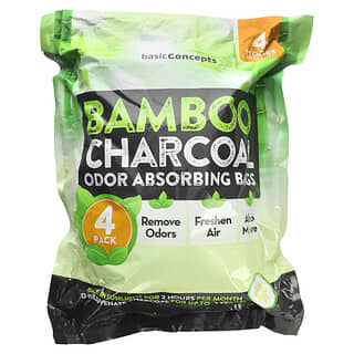basicConcepts, бамбуковый уголь, пакетики для абсорбции запахов, 4 шт.