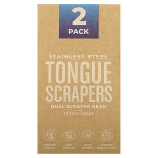 basicConcepts, Stainless Steel Tongue Scrapers , 2 Pack