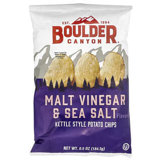 Boulder Canyon, Kettle Style Potato Chips, Malt Vinegar & Sea Salt, 6.5 oz (184.3 g)