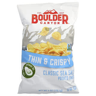 Boulder Canyon‏, رقائق البطاطس الرقيقة والمقرمشة ، بملح البحر الكلاسيكي ، 6 أونصات (170.1 جم)