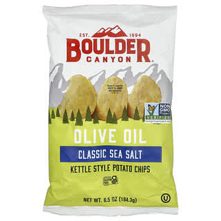 Boulder Canyon, Olive Oil Kettle Style Potato Chips, Classic Sea Salt, 6.5 oz (184.3 g)