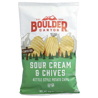 Boulder Canyon‏, رقائق بطاطس بأسلوب Kettle ، بالكريمة الحامضة والثوم المعمر ، 6.5 أونصة (184.3 جم)