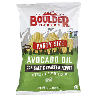 Boulder Canyon, Картофельные чипсы, морская соль и молотый перец, в масле авокадо, 283,5 г (10 унций)