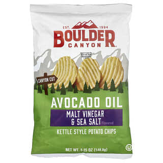 Boulder Canyon, Avocado Oil Kettle Style Potato Chips, Malt Vinegar & Sea Salt, 5.25 oz (148.8 g)