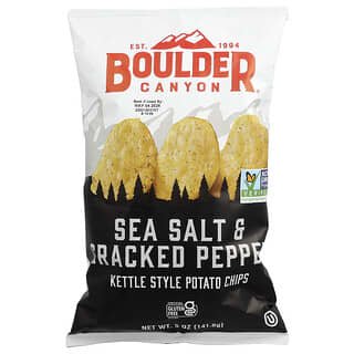 Boulder Canyon, Kettle Style Potato Crisps, Sea Salt & Cracked Pepper, 141.8 g (5 oz)