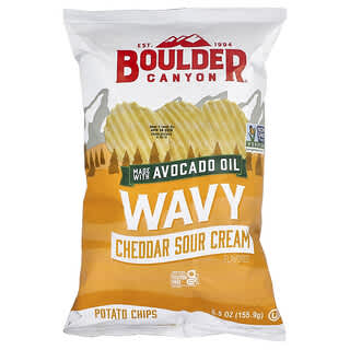 Boulder Canyon‏, رقائق البطاطس المموجة ، كريمة الشيدر الحامضة ، 5.5 أونصة (155.9 جم)