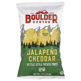 Boulder Canyon‏, رقائق البطاطس على شكل Kettle ، شيدر الهالابينو ، 5 أونصات (141.8 جم)