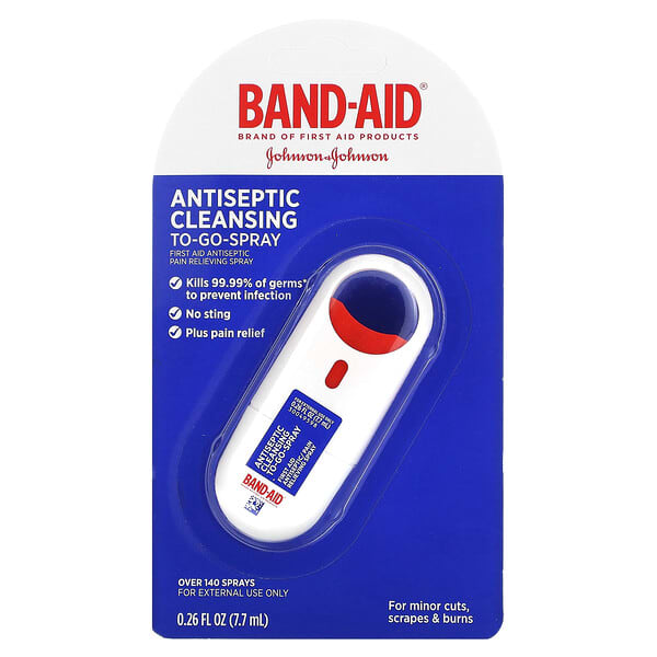 Band Aid, 消毒清潔外帶噴霧，0.26 液量盎司（7.7 毫升）