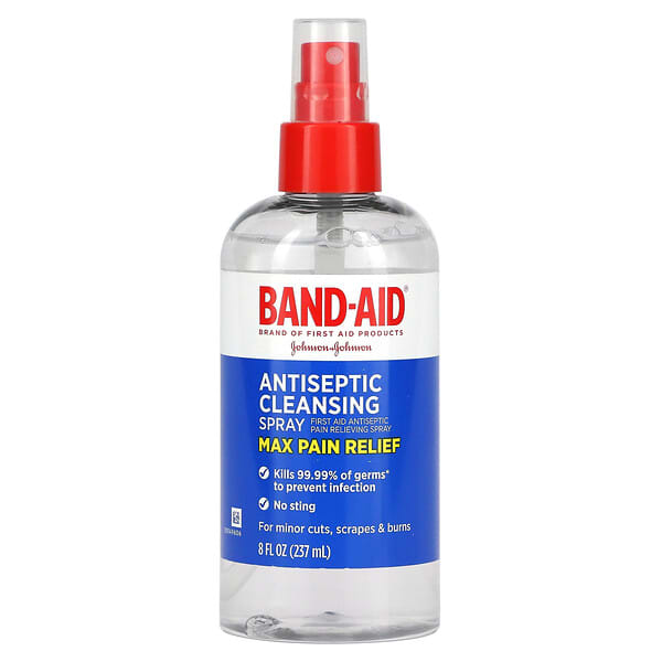 Band Aid, Spray nettoyant antiseptique, Soulagement maximal de la douleur, 237 ml