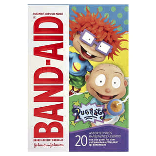 Band Aid, Pansements adhésifs, Assortiment de tailles, Nickelodeon™ Rugrats™, 20 pansements