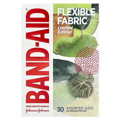 Band Aid, Adhesive Bandages, Flexible Fabric, Assorted Sizes, Limited Edition, Forest Leaves, 30 Bandages