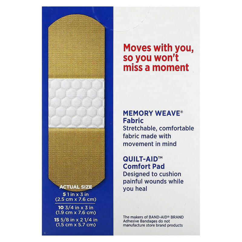 Band-Aid Brand Adhesive Bandages, Flexible Fabric, Assorted Sizes