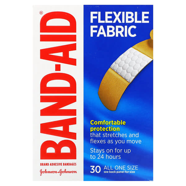 Band Aid, Adhesive Bandages、伸縮布タイプ、30枚